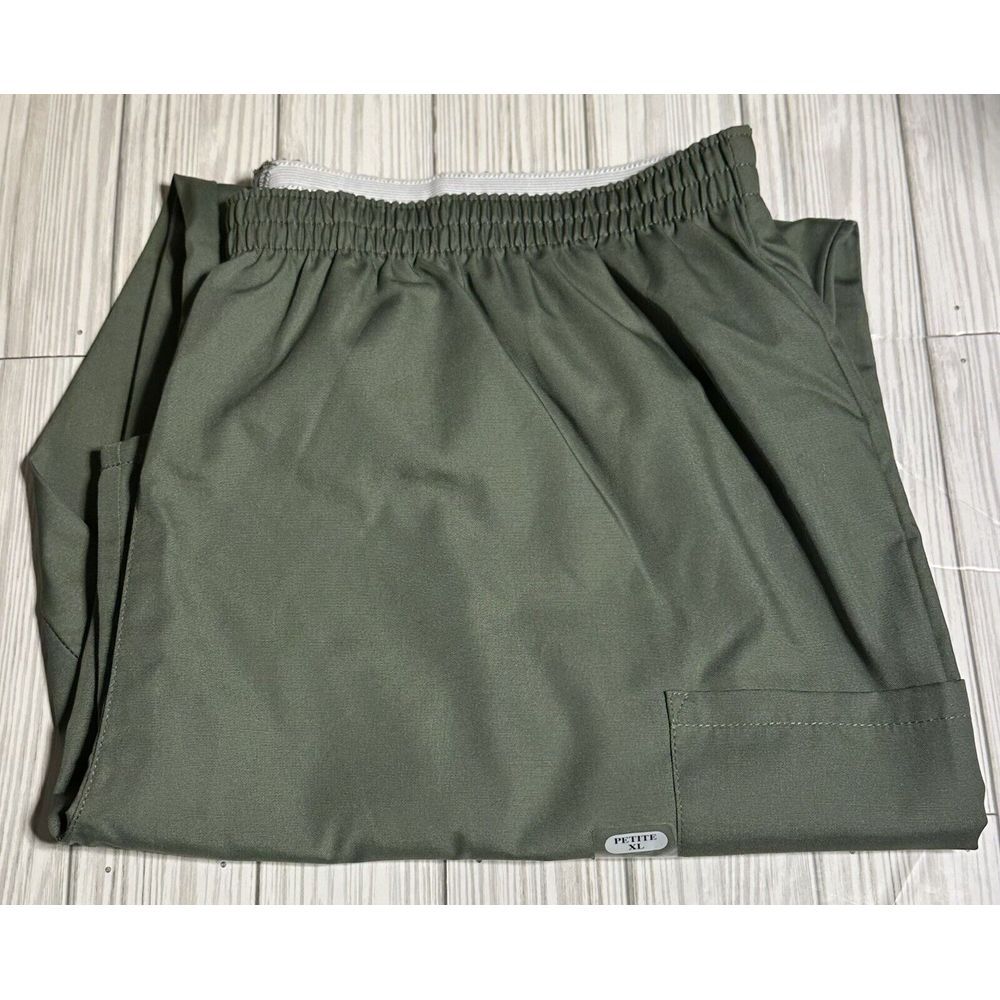 NWT Cherokee Scrubs Pull On Cargo Pant Olive  4200P elastic waist Small‎ Petite